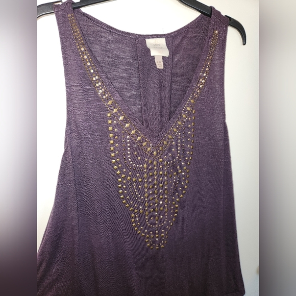 Knox Rose Tops - Chic Purple Top with Gold Studs
